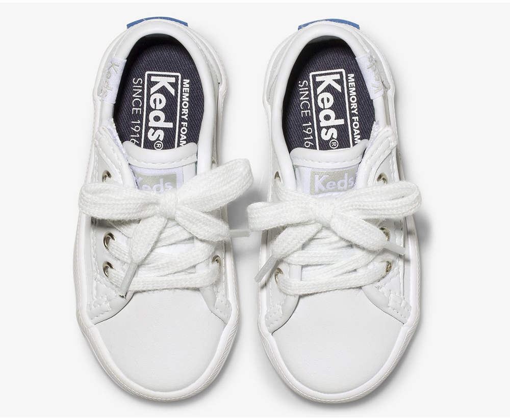 Keds Kids Sneakers White - Kickstart Jr. Leather - 421LBYDUI